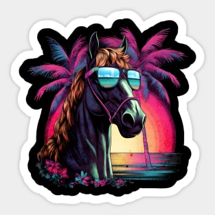 Retro Wave Appaloosa Horse Good Vibes Sticker